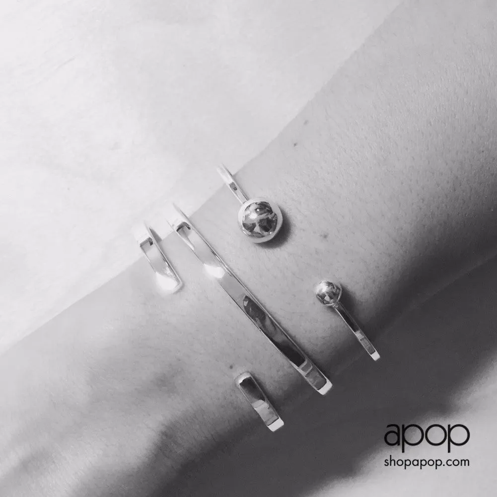 "Orbit" Sterling Silver Open Cuff Bangle