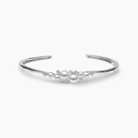 Raindrop 18K Gold Akoya Pearl and Diamond Bracelet