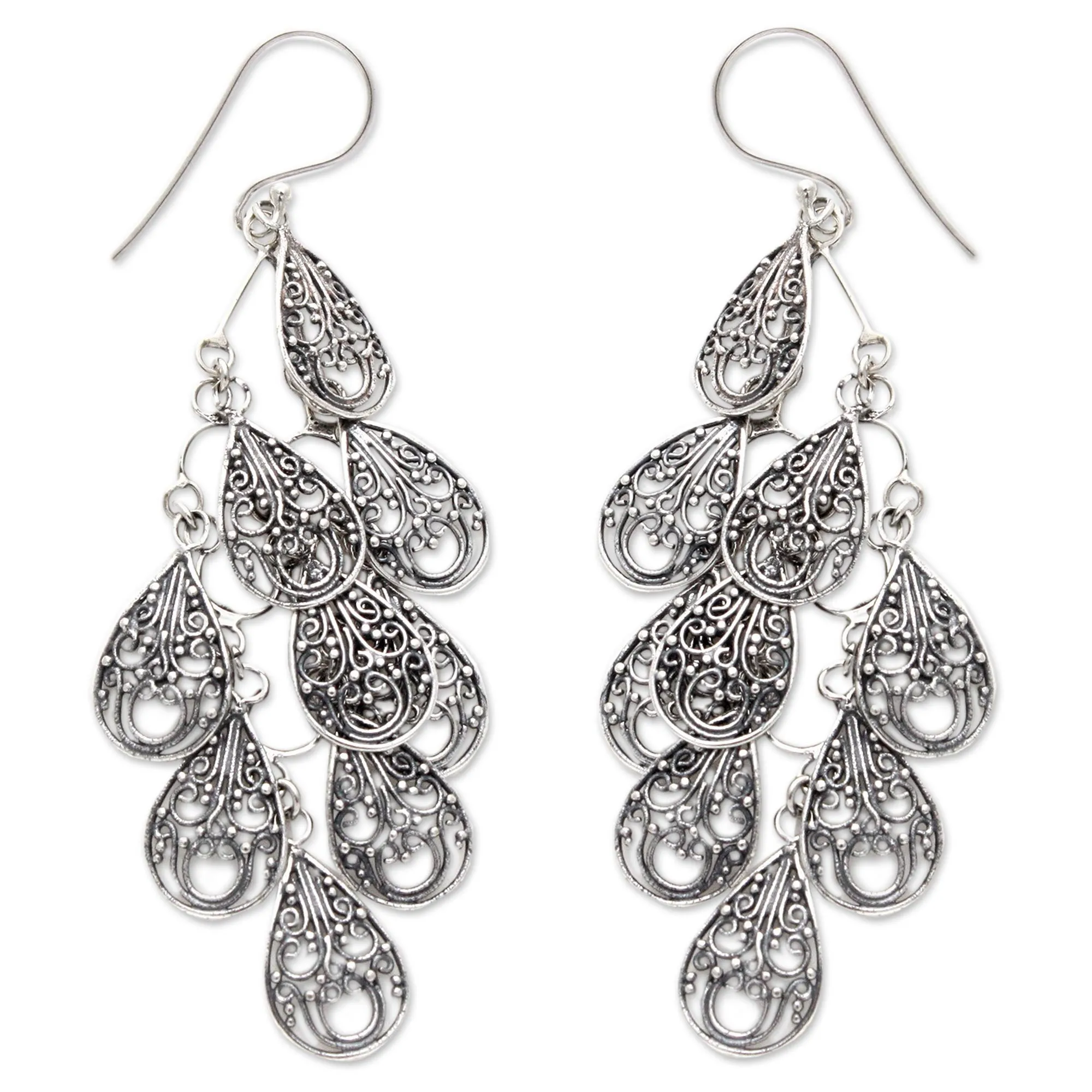 Raindrops Sterling Silver  Earrings