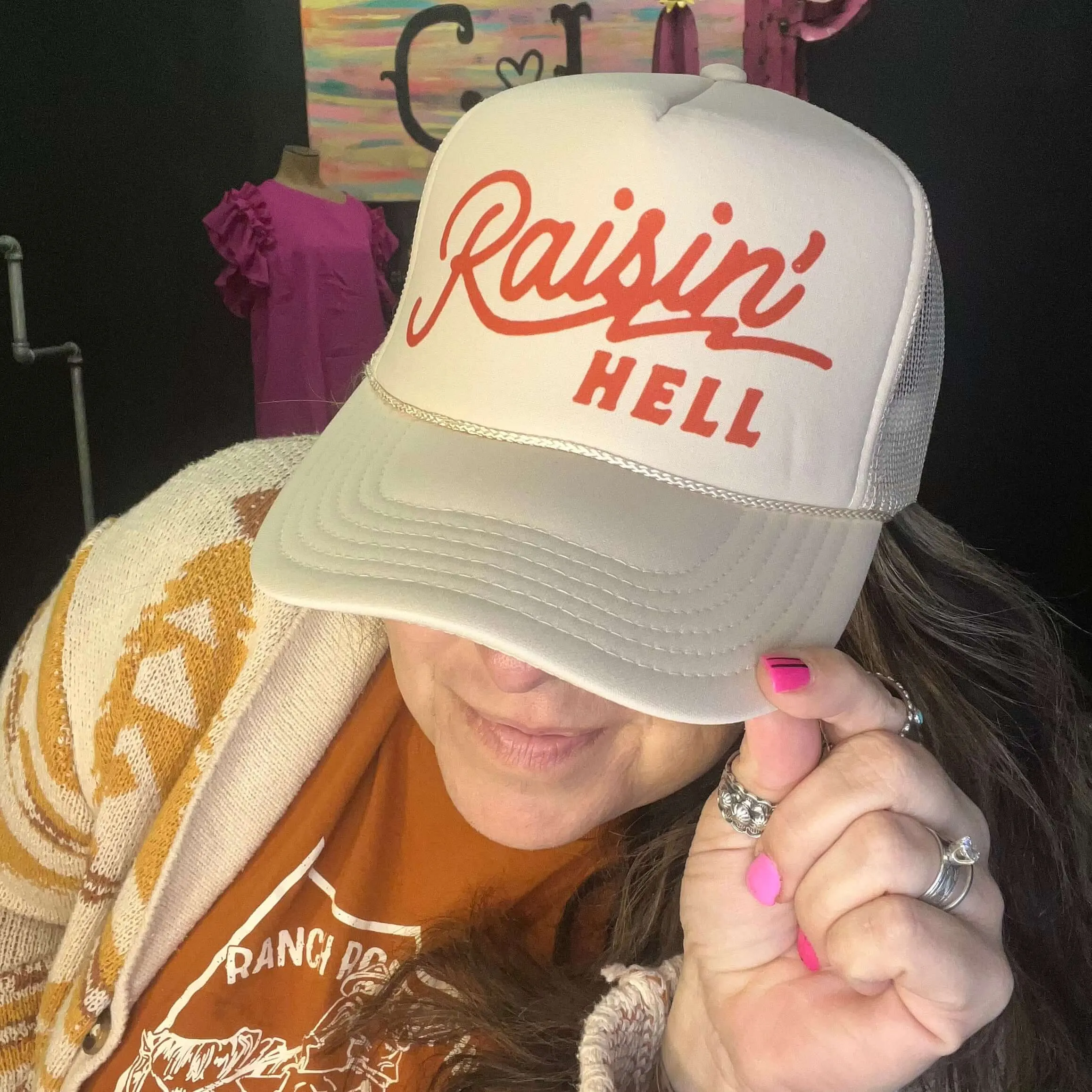 Raisin Hell Tan Trucker Hat