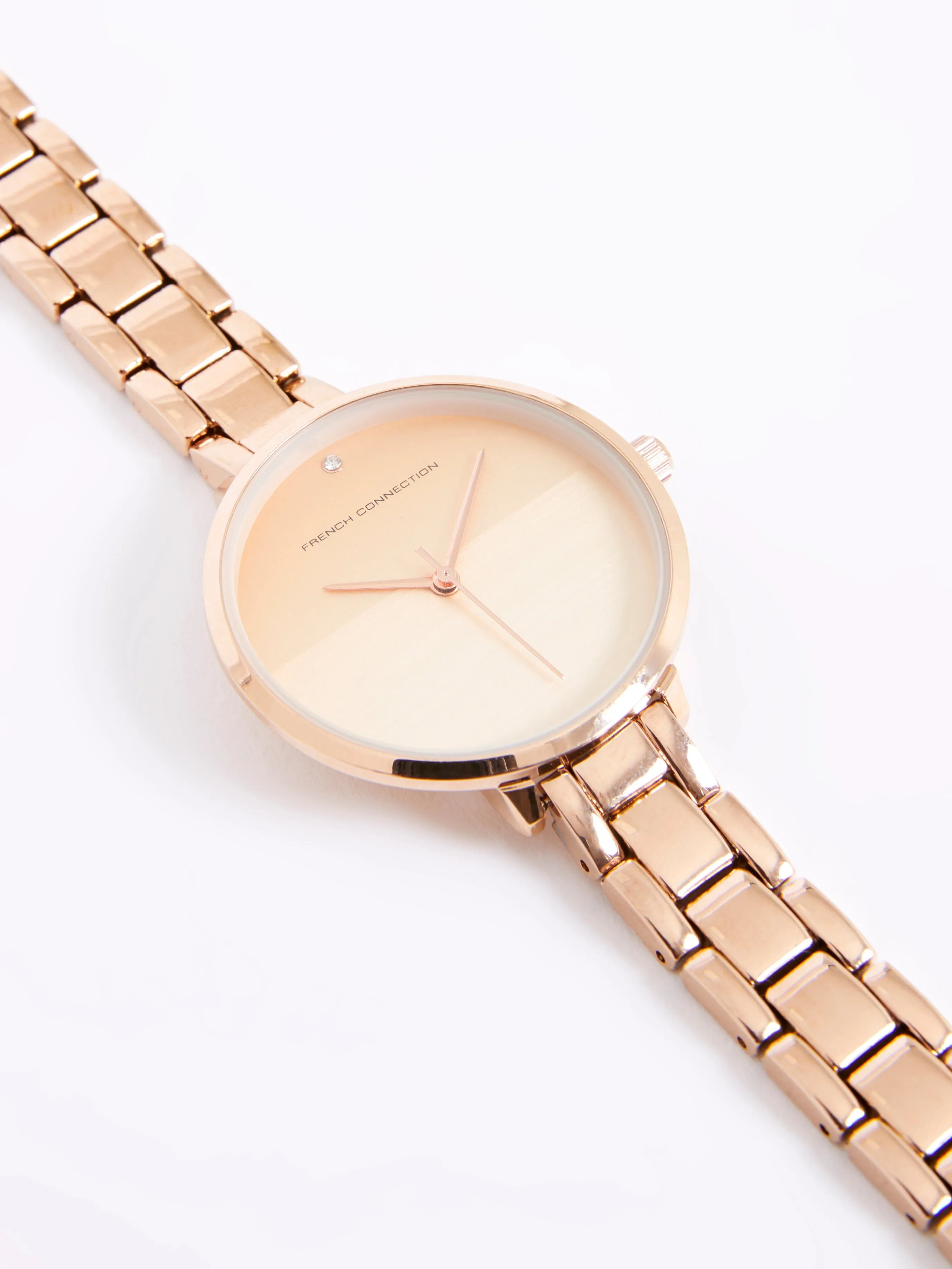 Rose Gold Tone Bracelet Watch with Rose Gold Dial