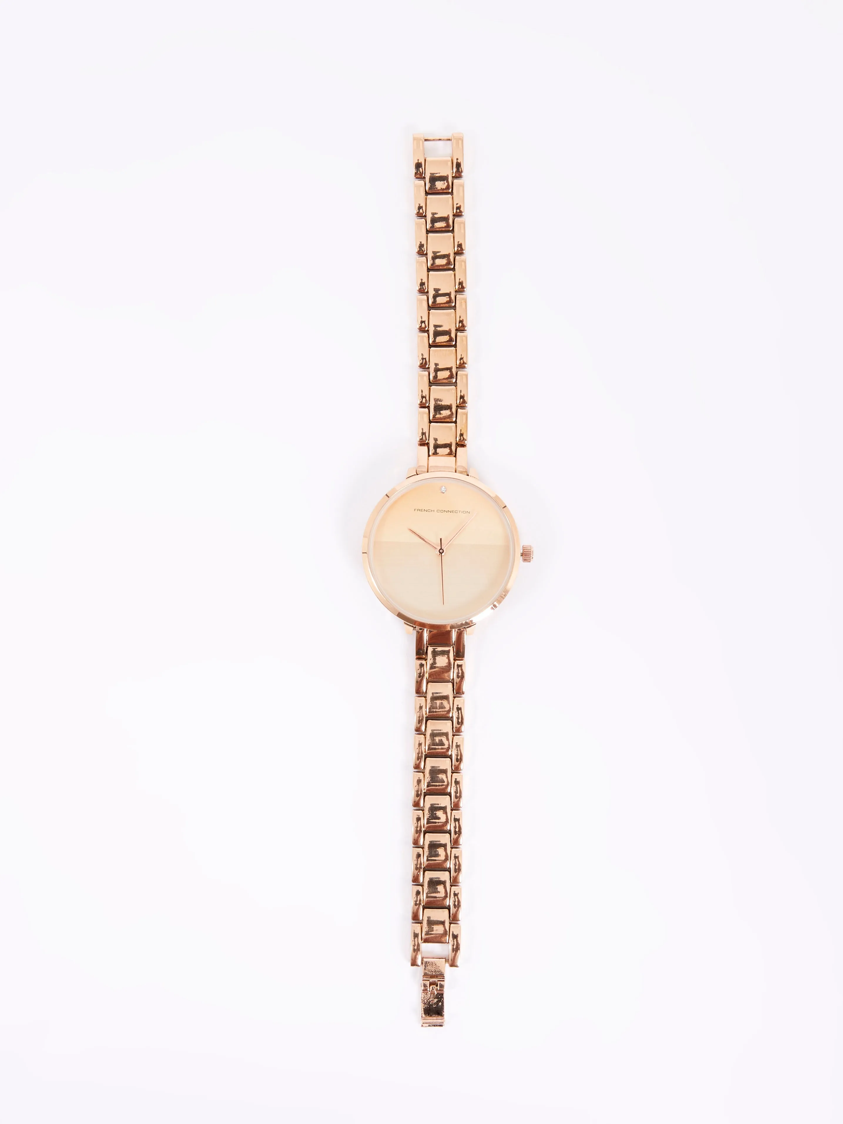 Rose Gold Tone Bracelet Watch with Rose Gold Dial