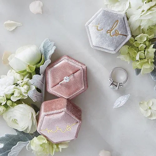 Santa Barbara Design Studio Velvet Ring Box - I Do