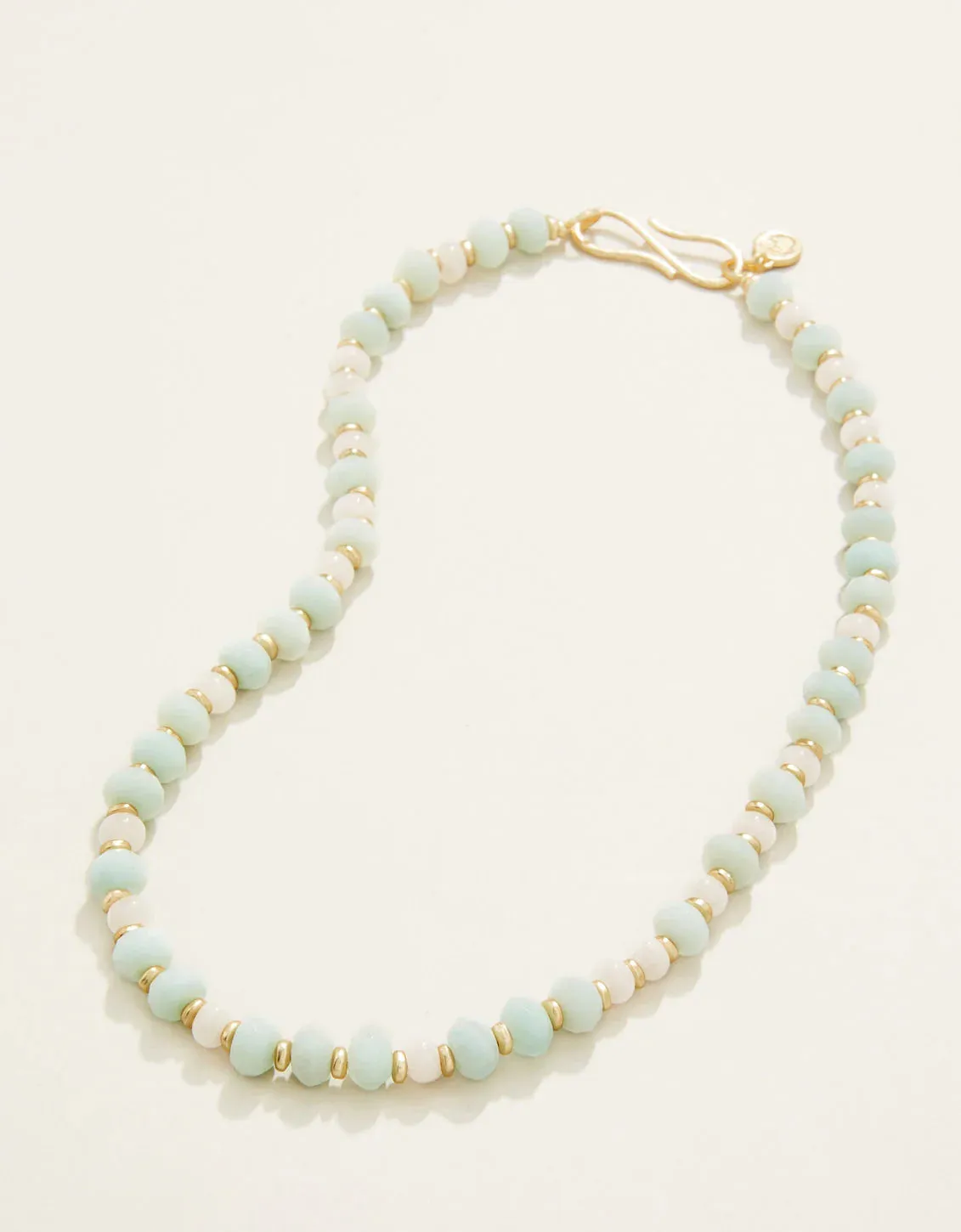 Sawyer Stone Necklace 17" Sea Foam and White