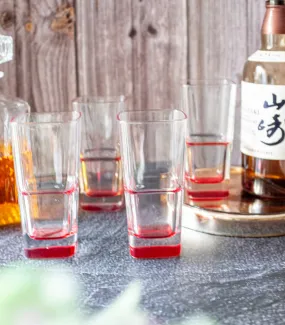Scarlet Pool Tall Glasses - Set of 4