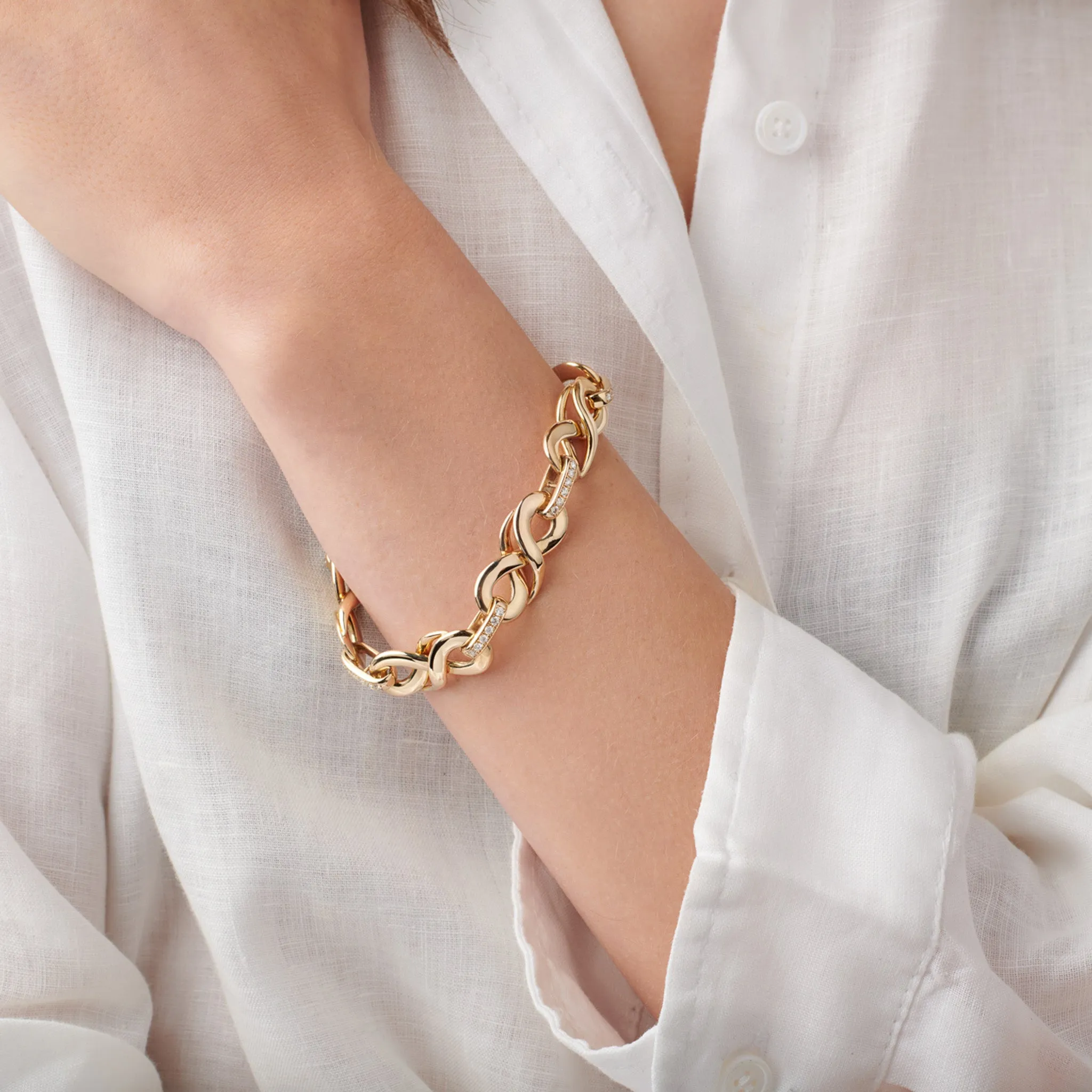Serpent Geneve Bracelet Yellow Gold - Diamond