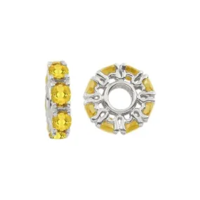 Silver & Citrine Wheel Charm S350C