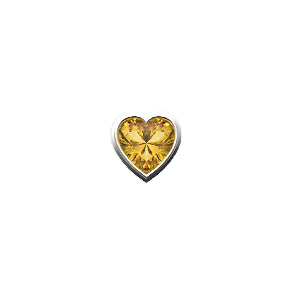 SKINNY YELLOW HEART CHARM (WHITE)