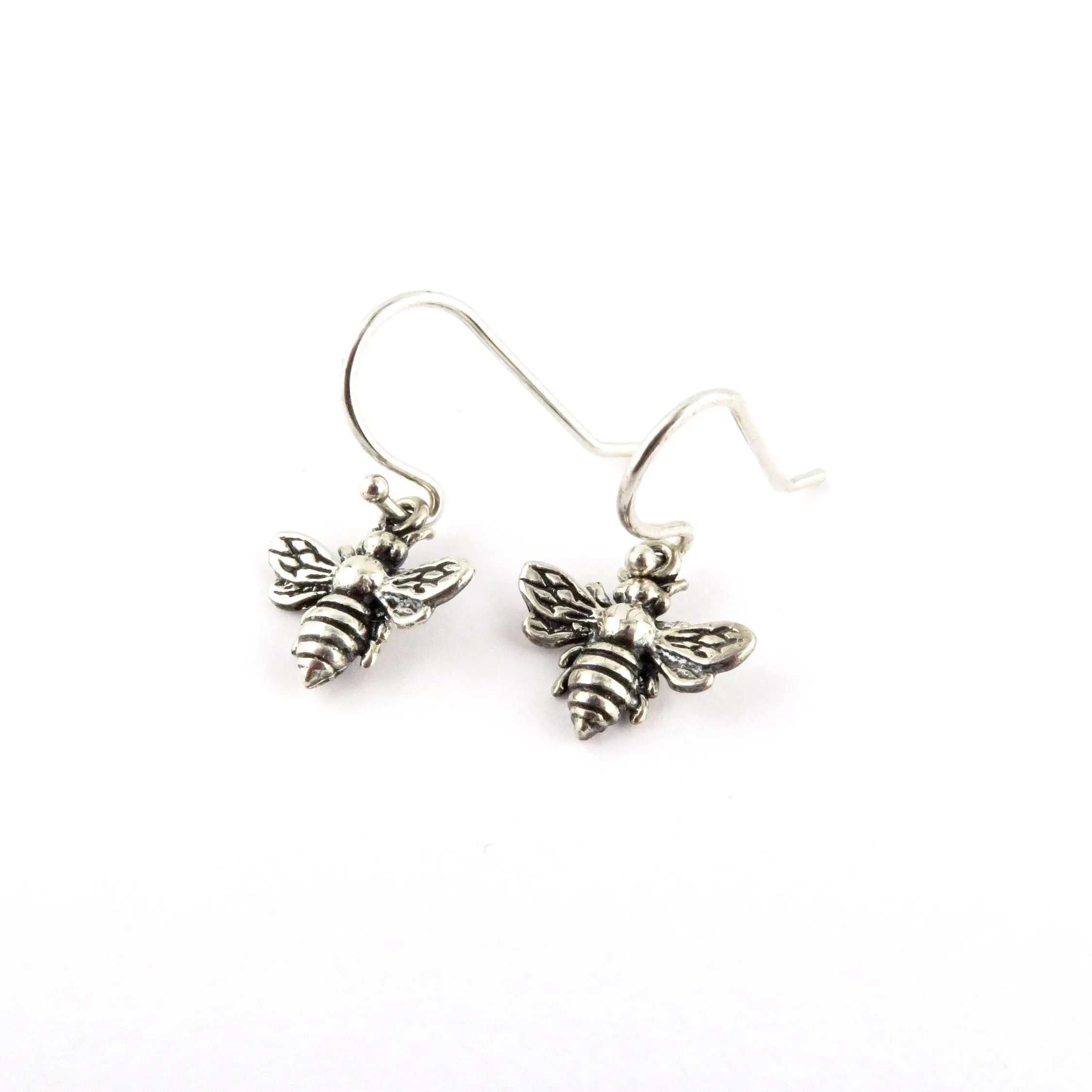Small Sterling Bee Earrings