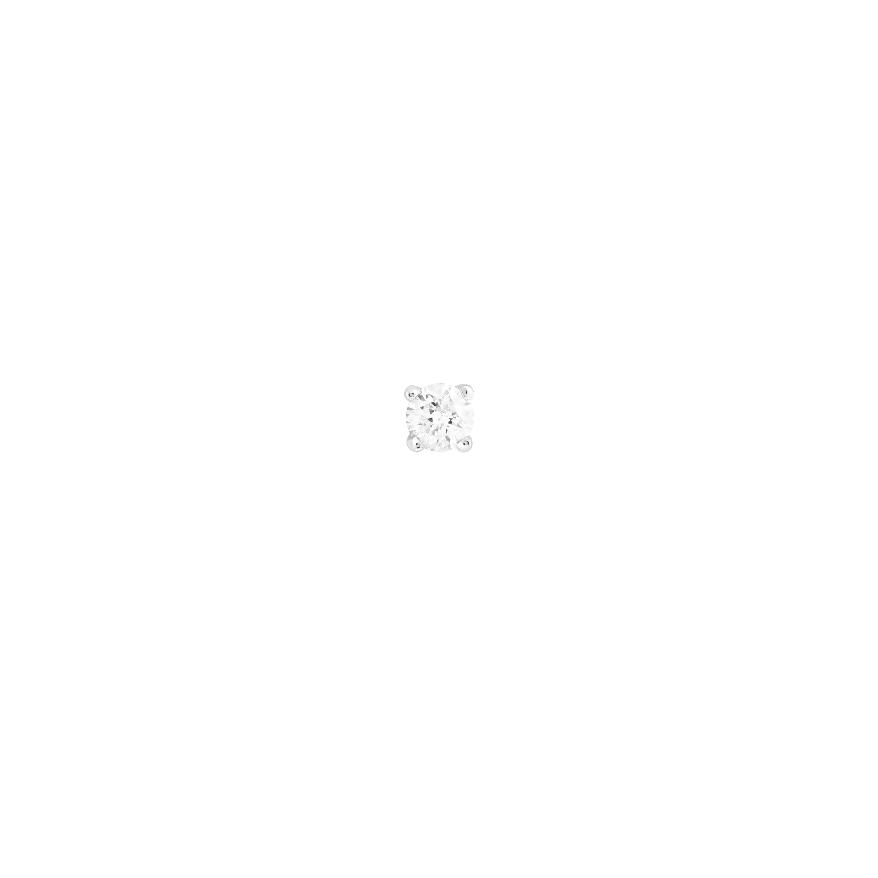 Solid White Gold Topaz Piercing Stud