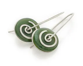 Spiral Earrings - Greenstone