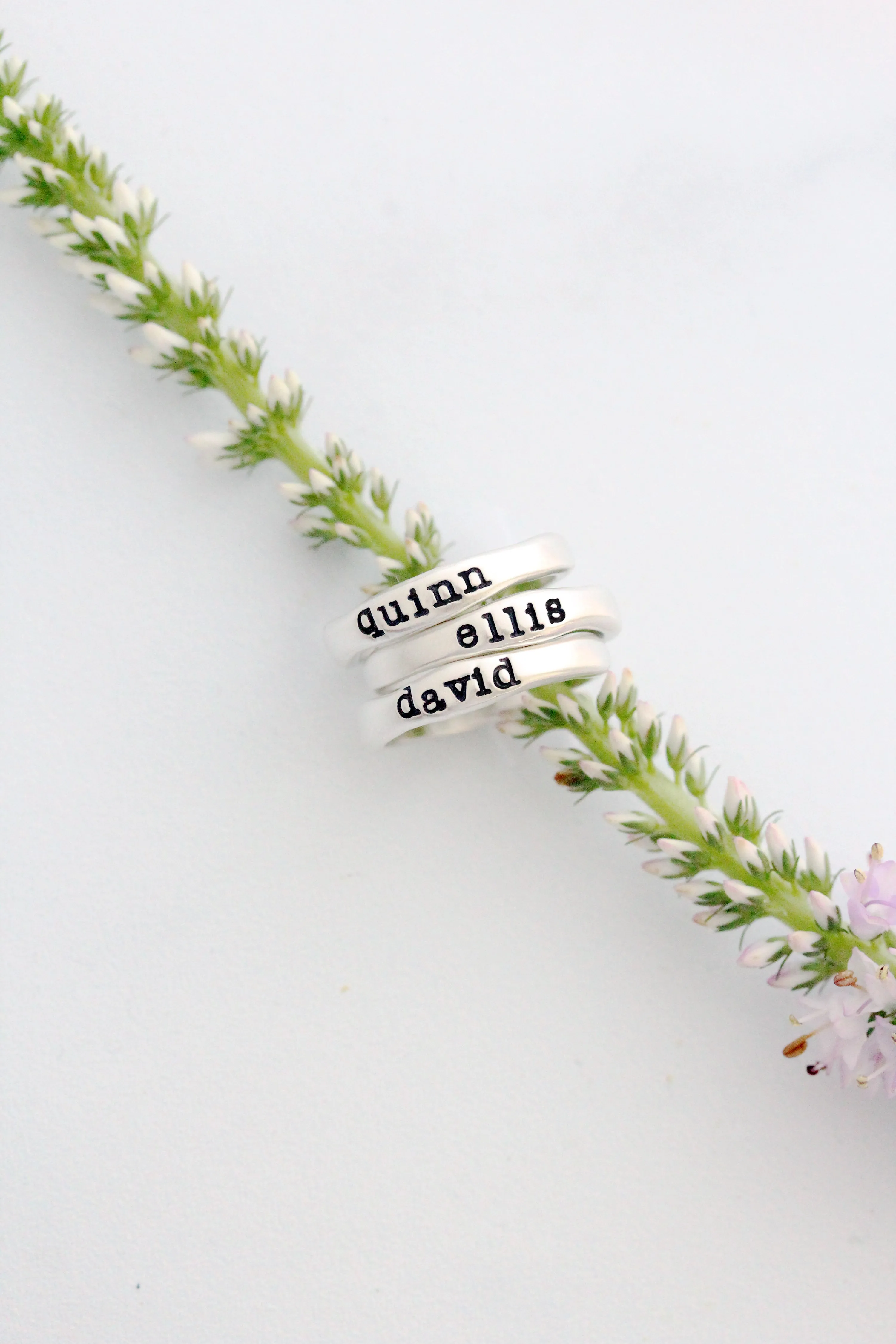 stacking name rings {sterling silver}