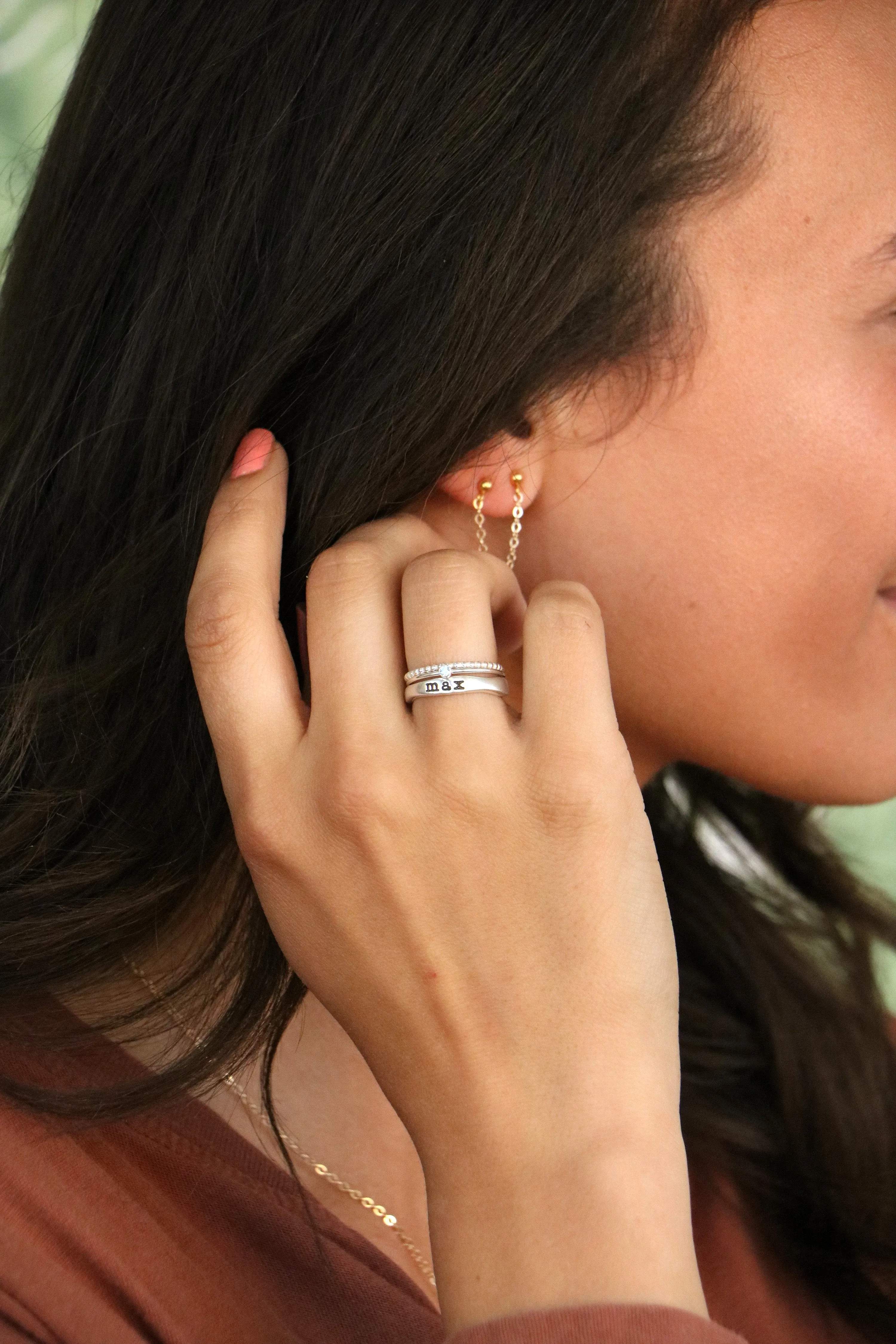 stacking name rings {sterling silver}