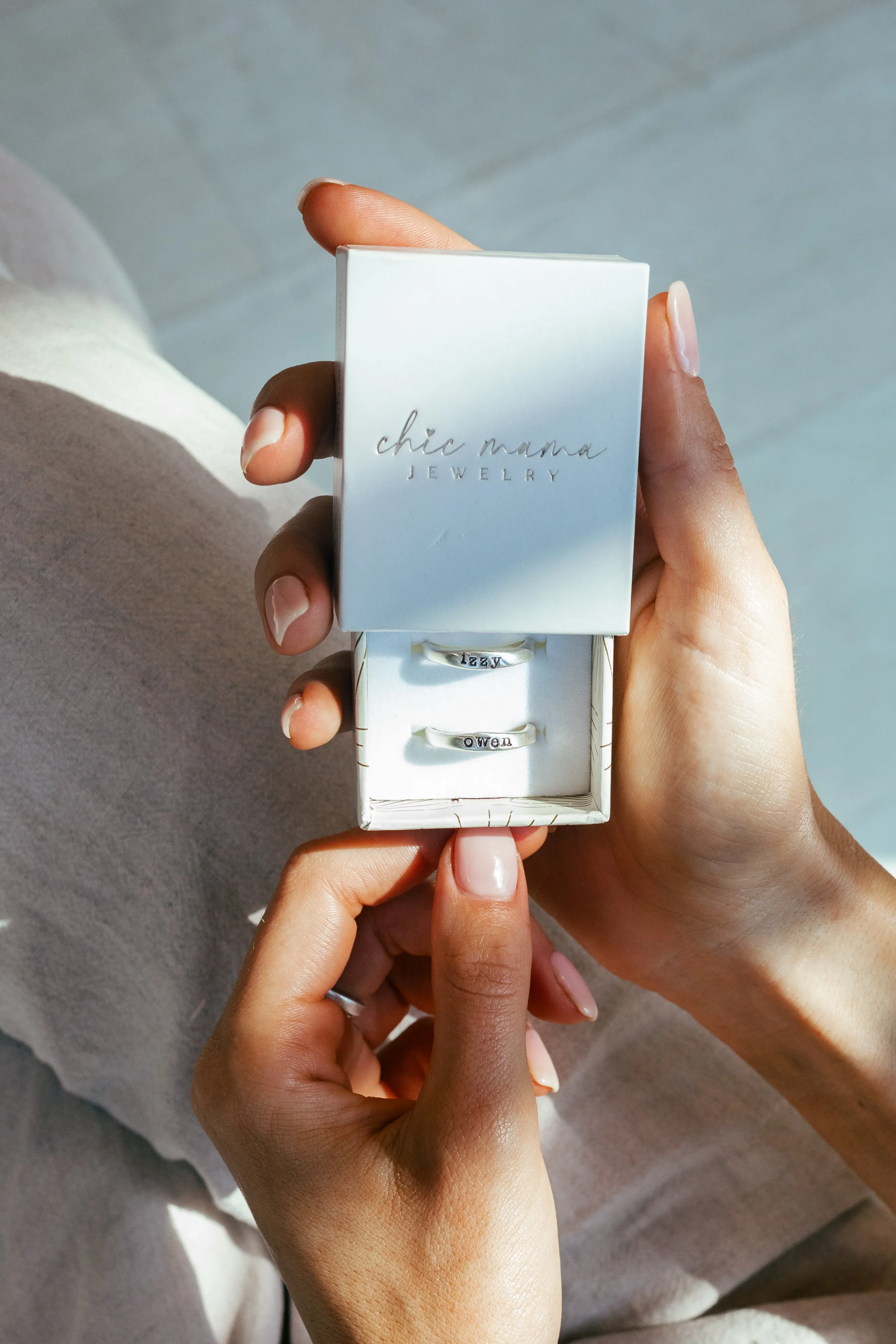 stacking name rings {sterling silver}