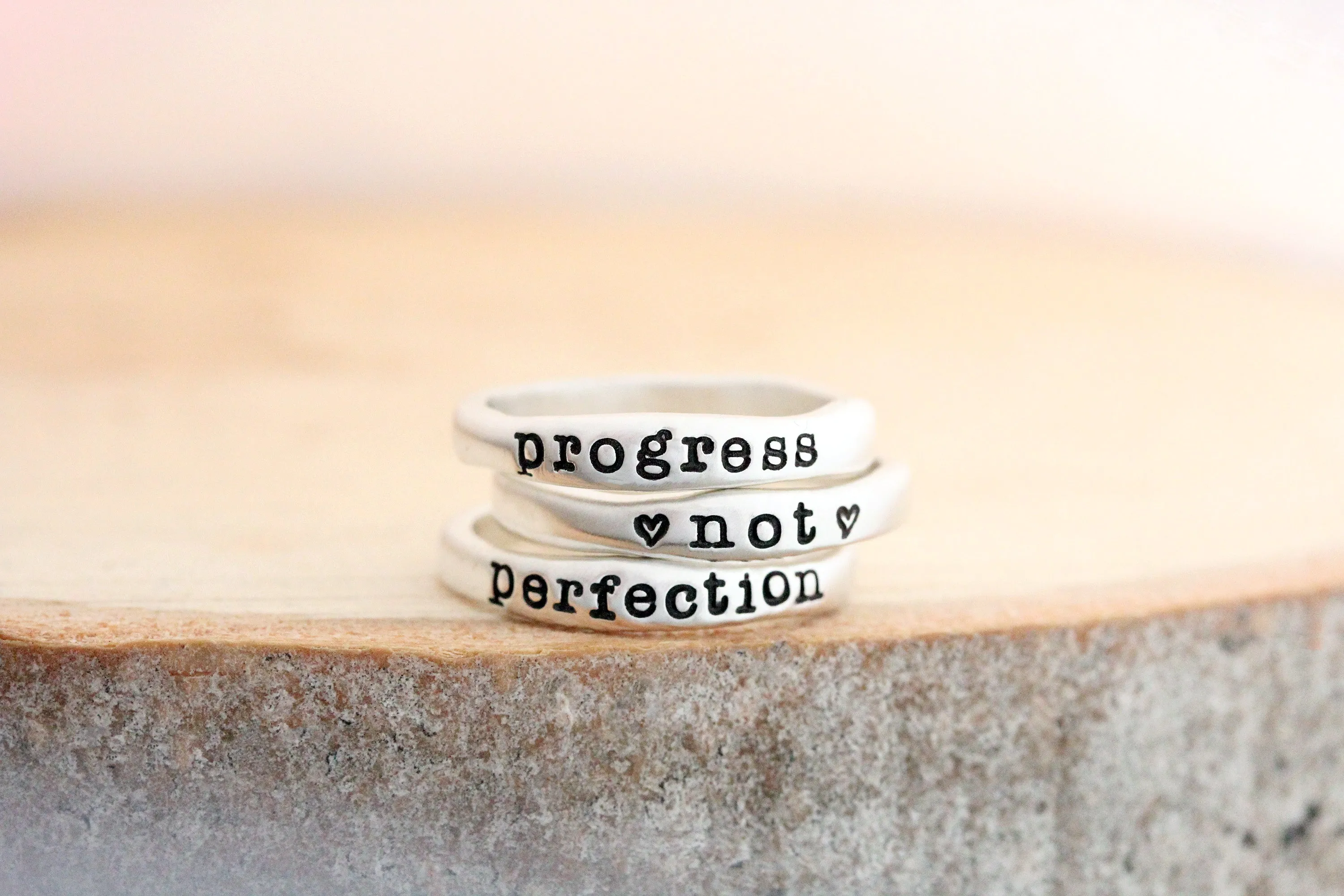 stacking name rings {sterling silver}