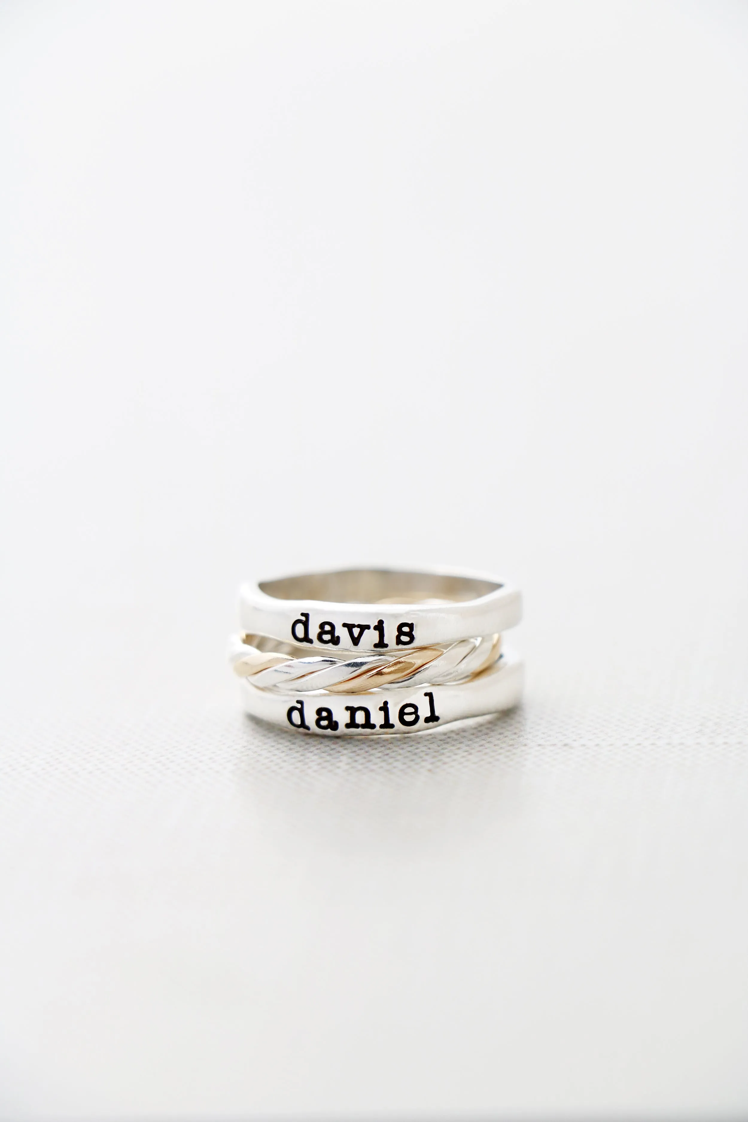 stacking name rings {sterling silver}