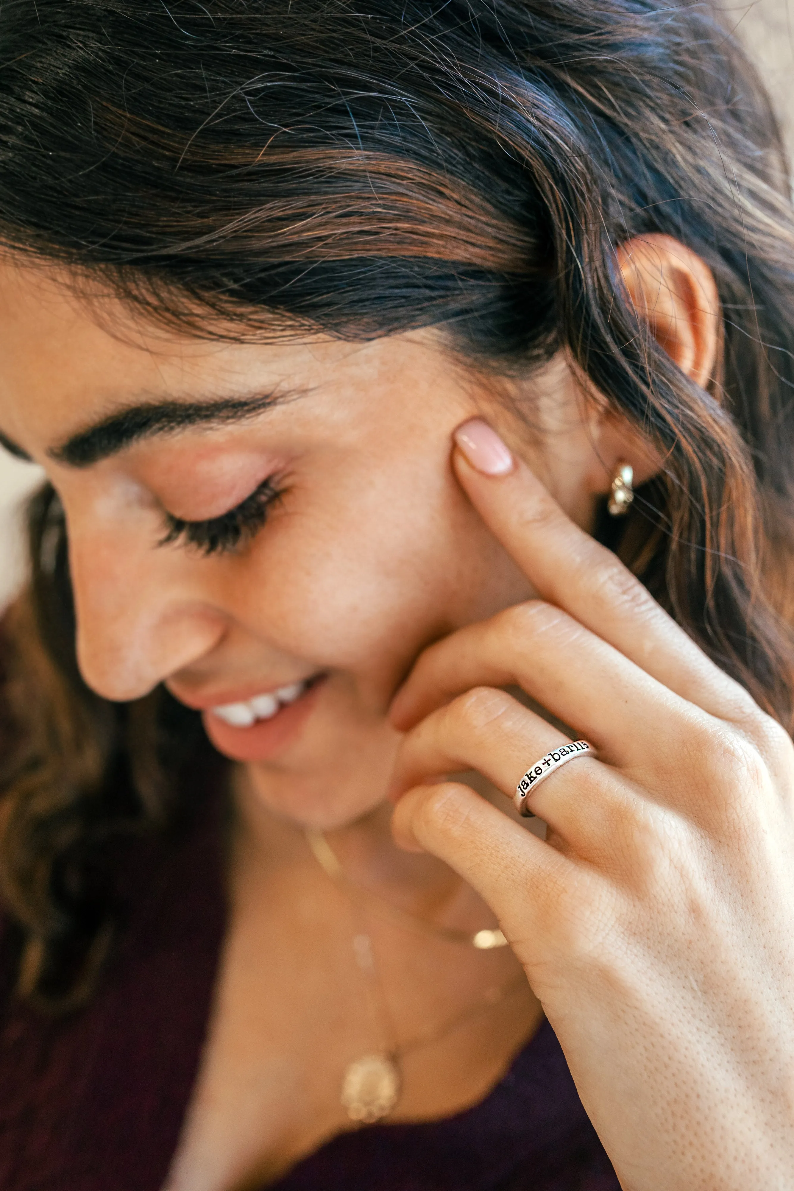 stacking name rings {sterling silver}