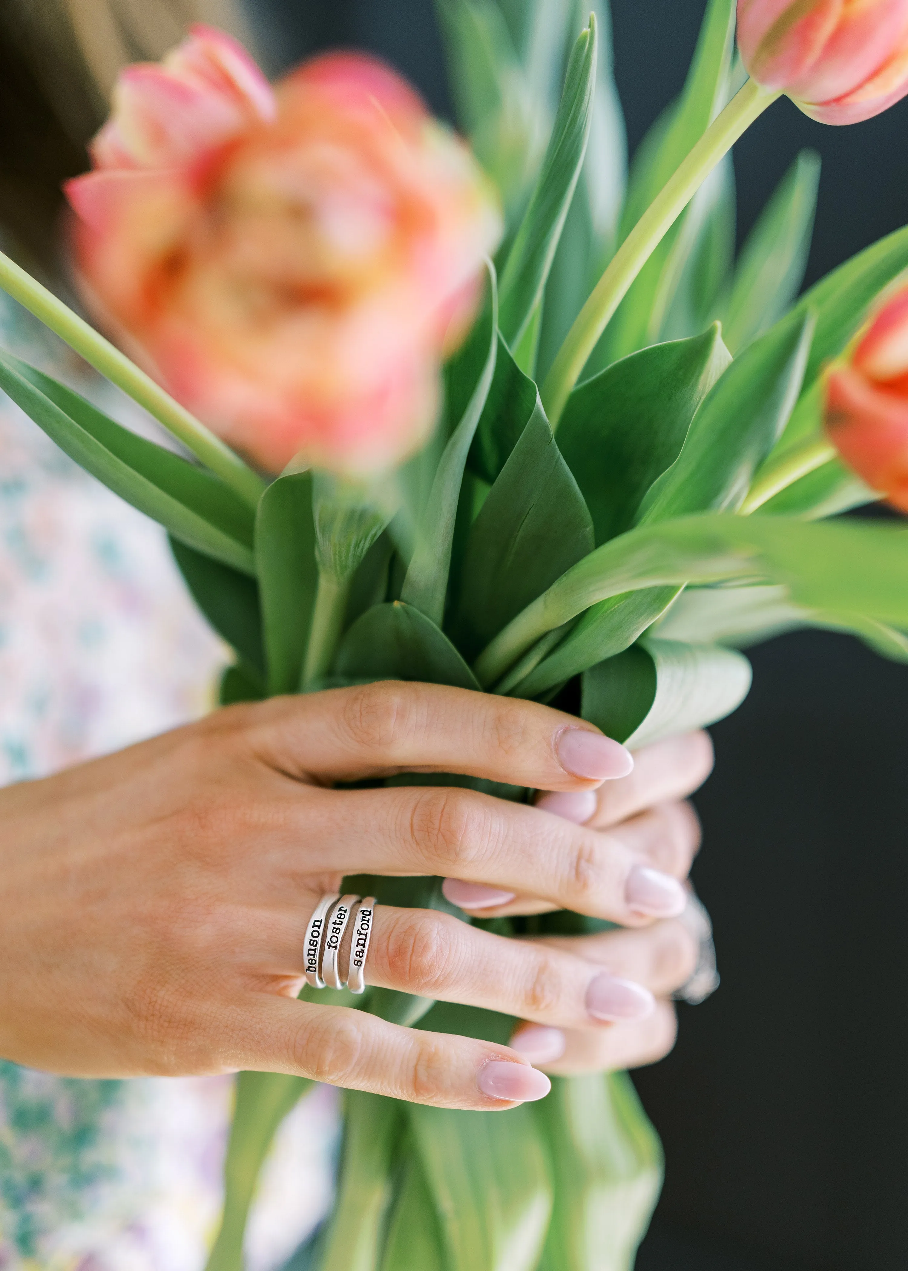 stacking name rings {sterling silver}
