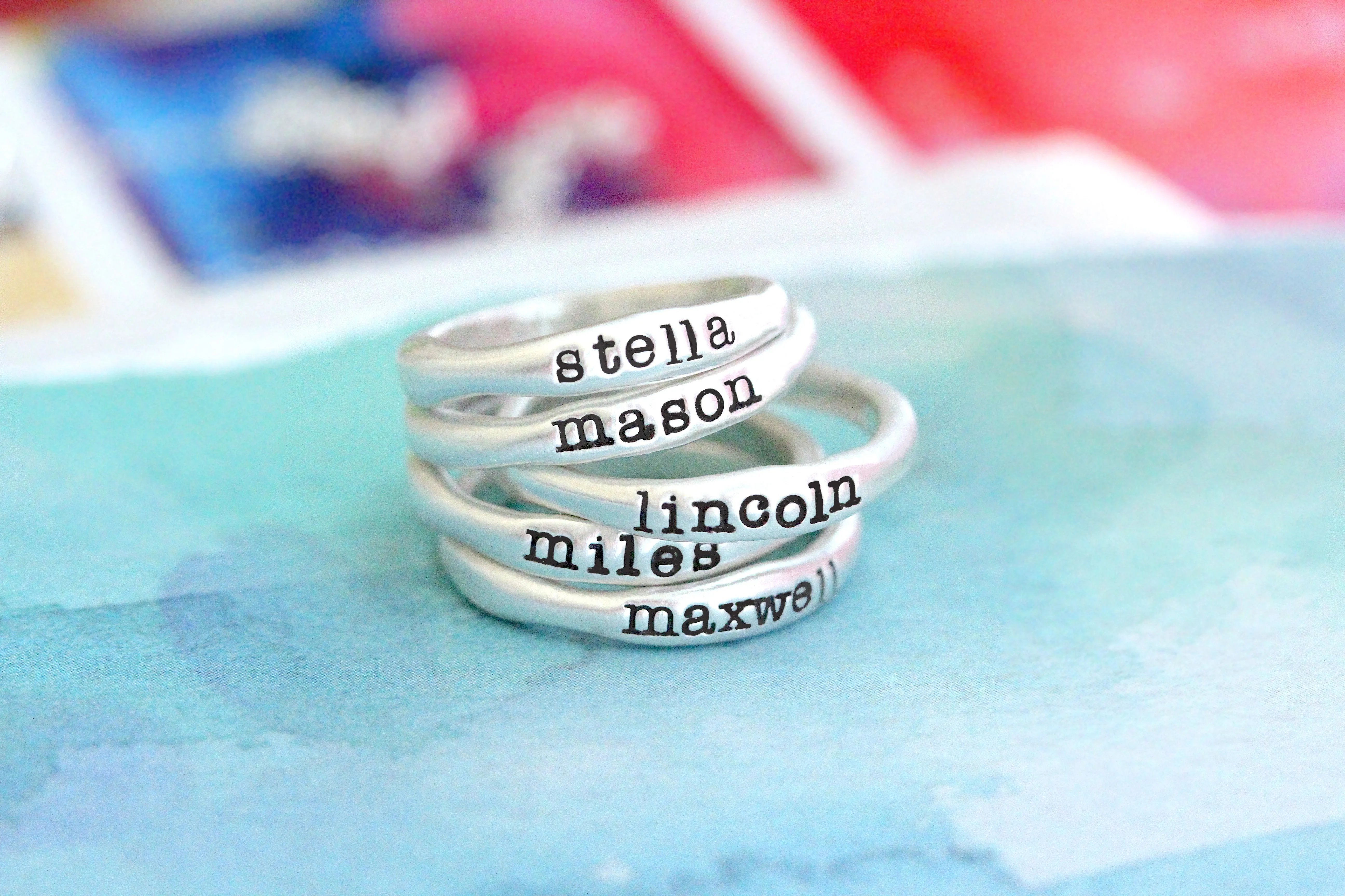 stacking name rings {sterling silver}