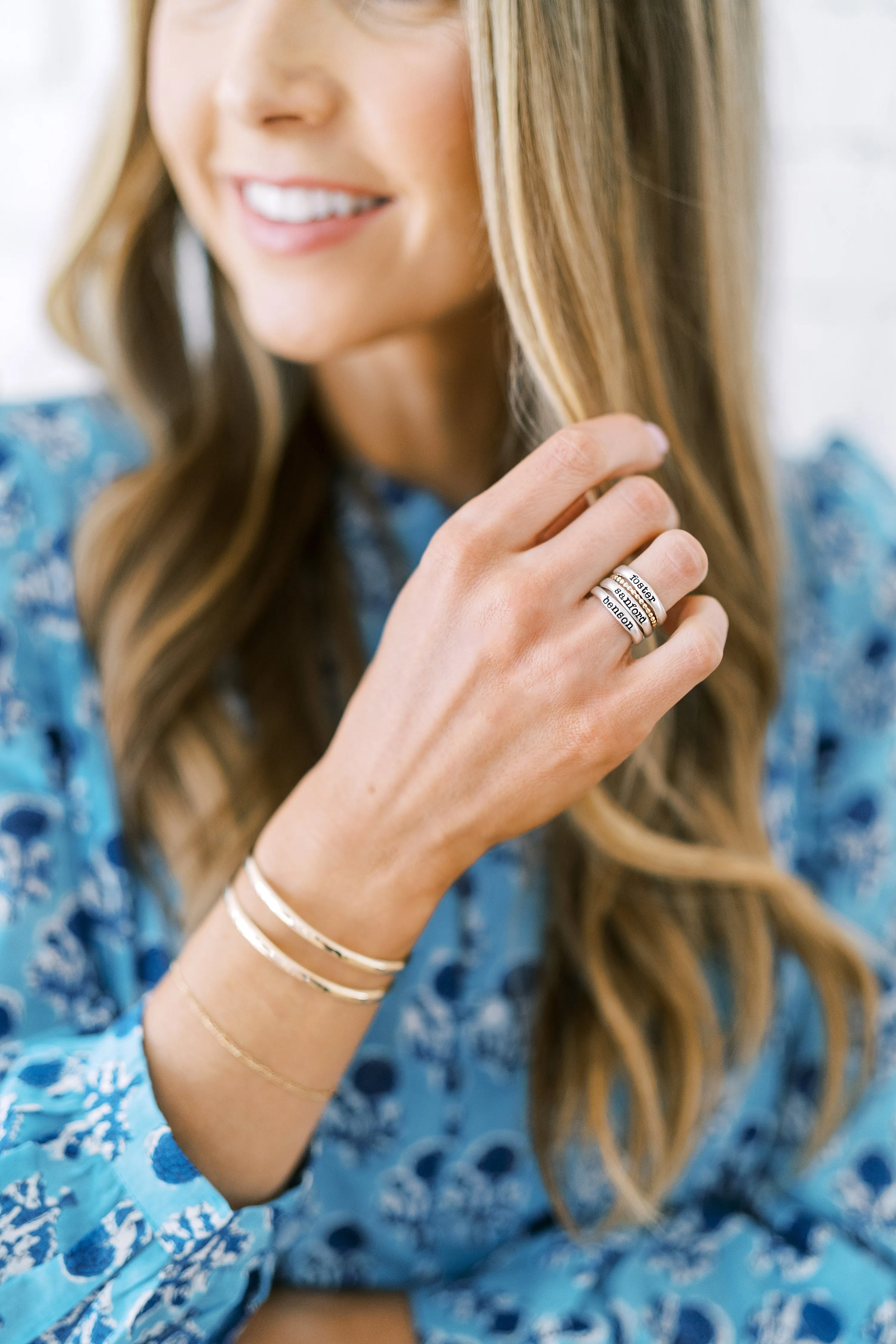 stacking name rings {sterling silver}