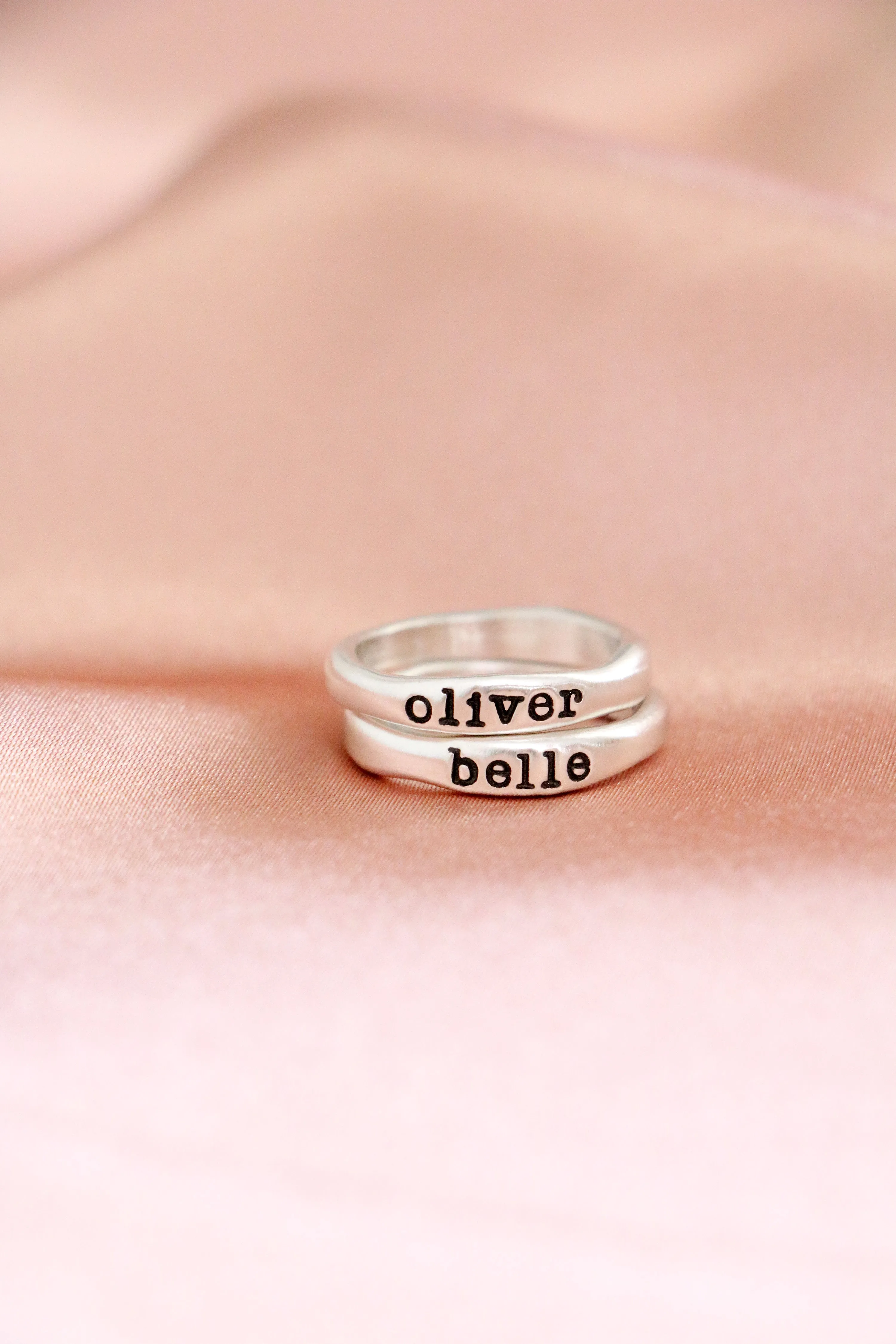 stacking name rings {sterling silver}