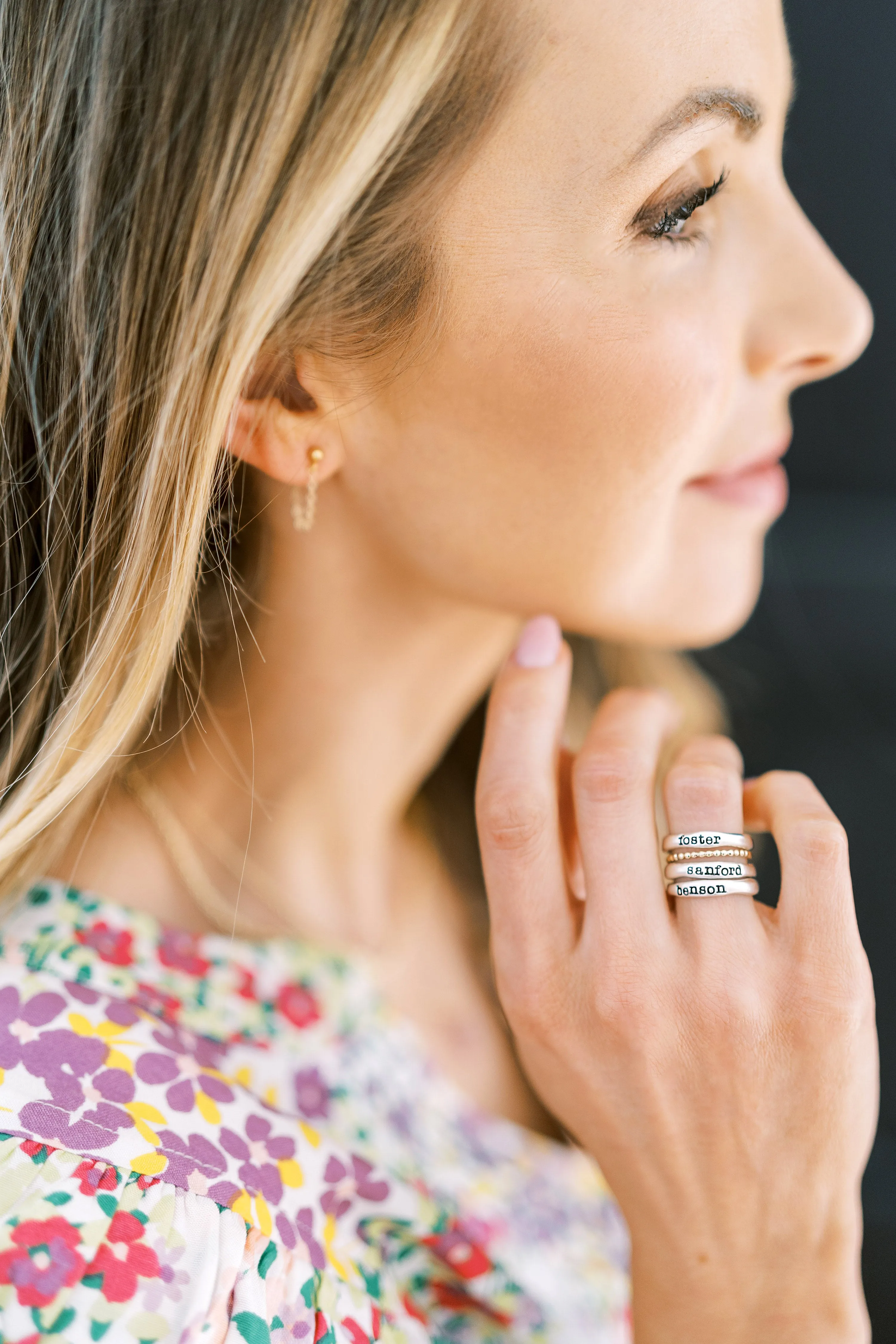 stacking name rings {sterling silver}