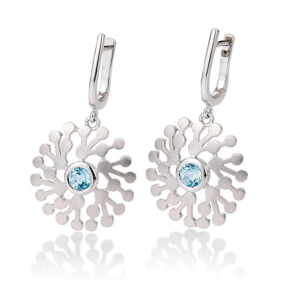 Sterling Silver Blue Topaz Earrings - 06/60714