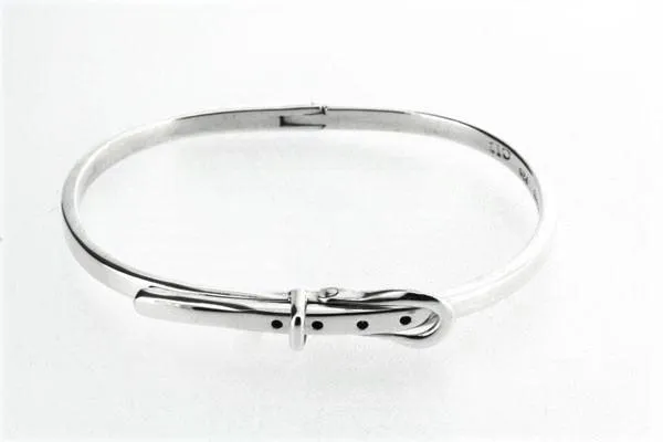 Sterling silver buckle bangle