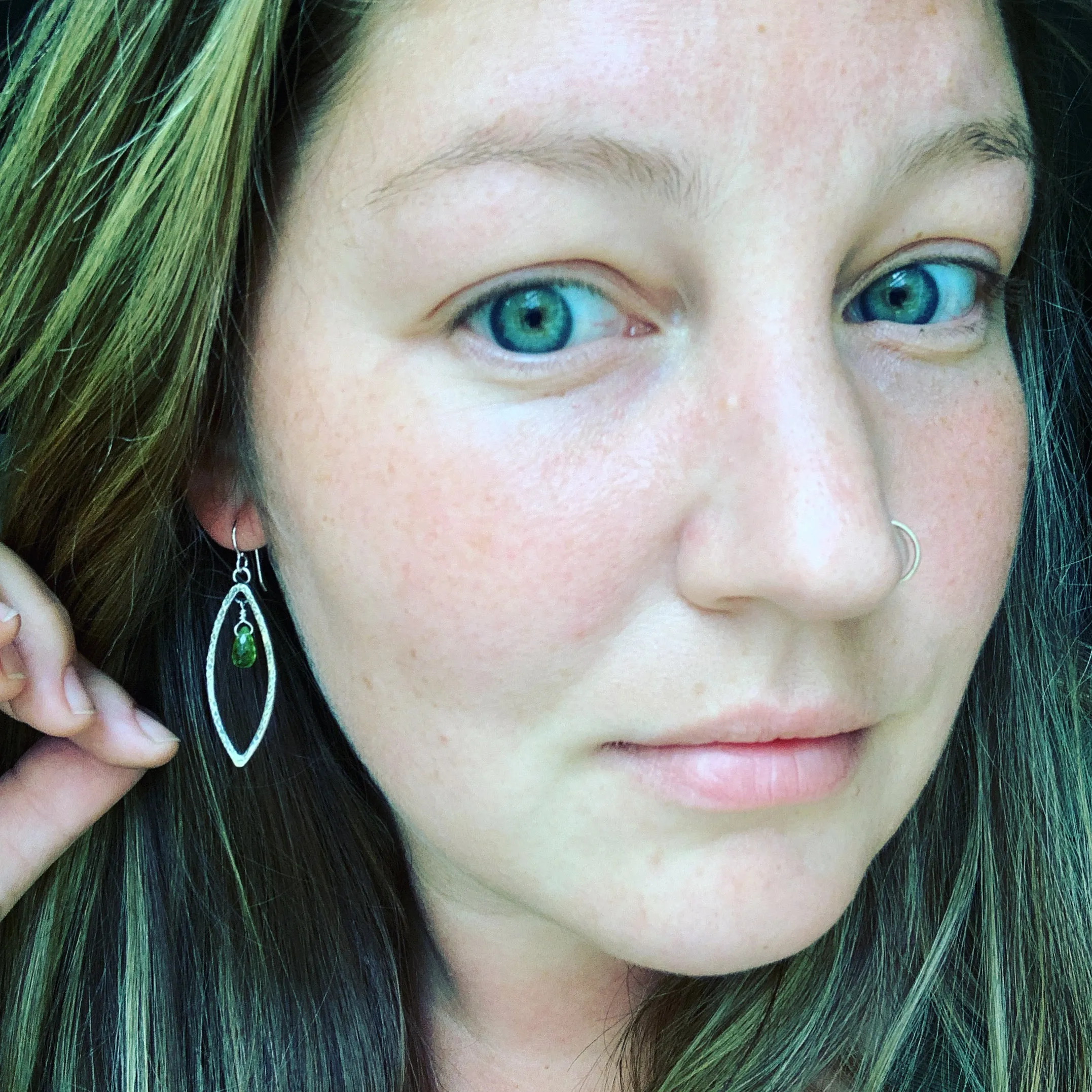 Sterling Silver Textured Marquise Earrings