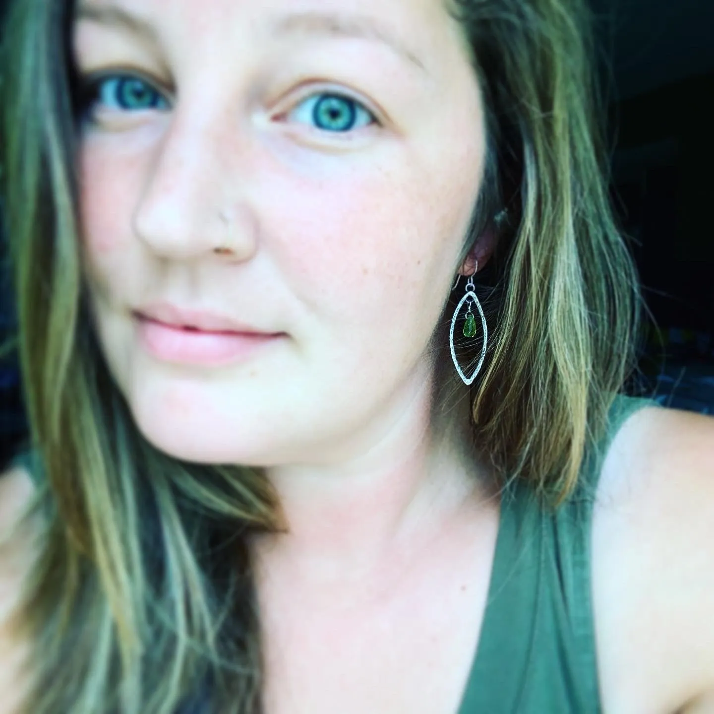 Sterling Silver Textured Marquise Earrings