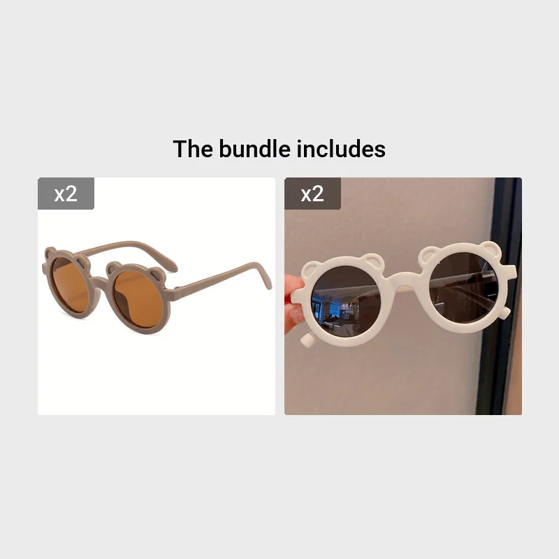 Super cute antiUV bear sunglasses for trendy kids