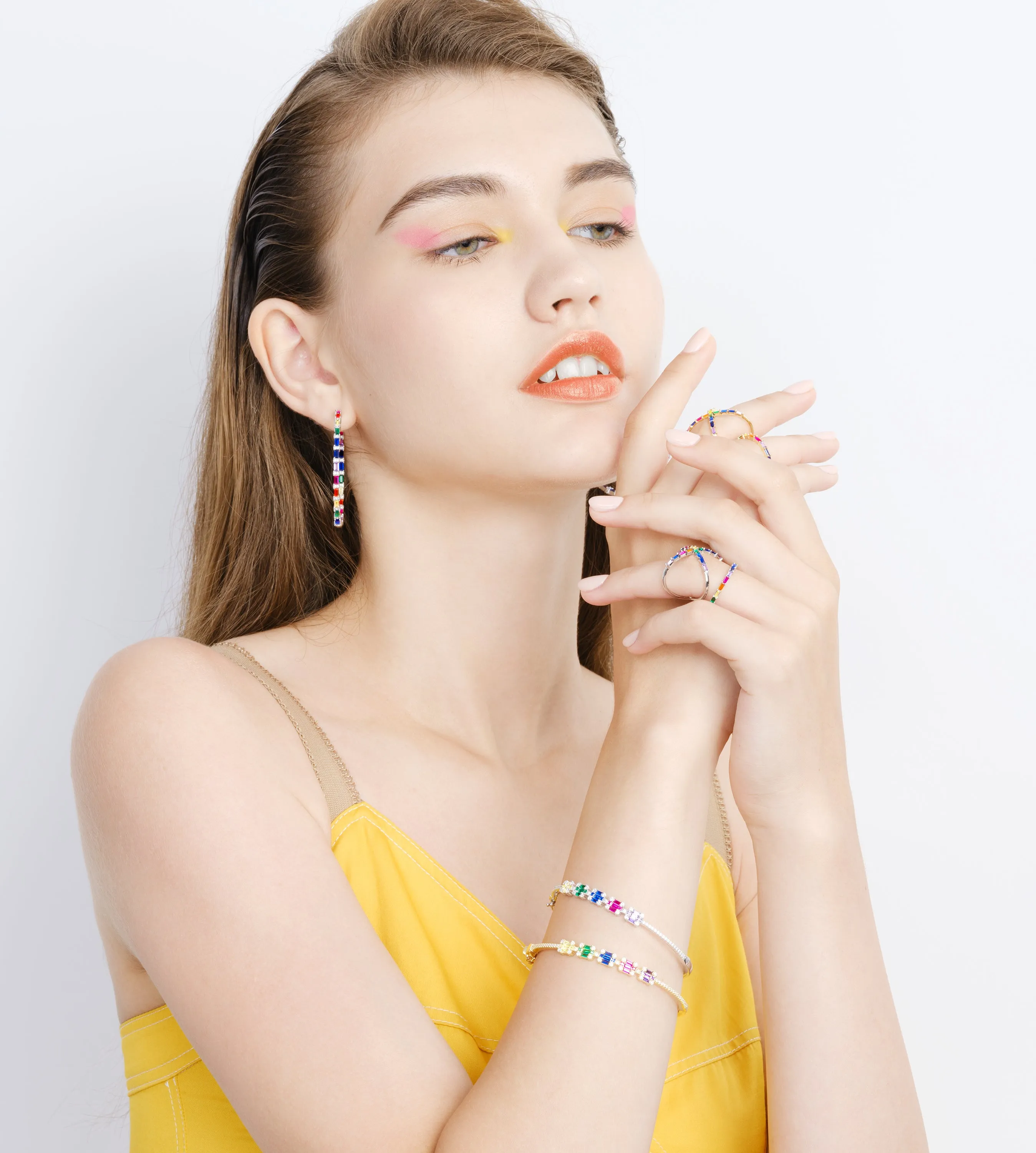 THIALH - Rainbow - White Sterling Silver Bangle