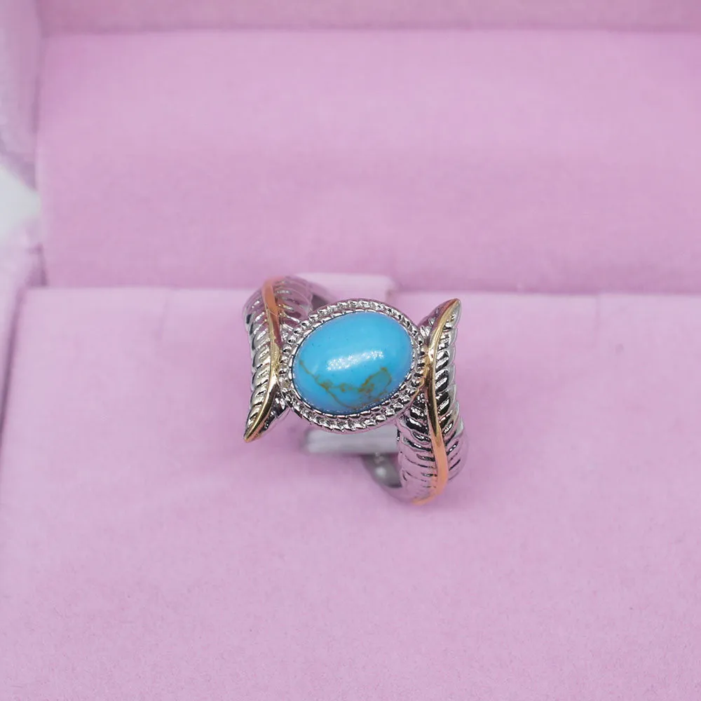 Turquoise Feather Ring