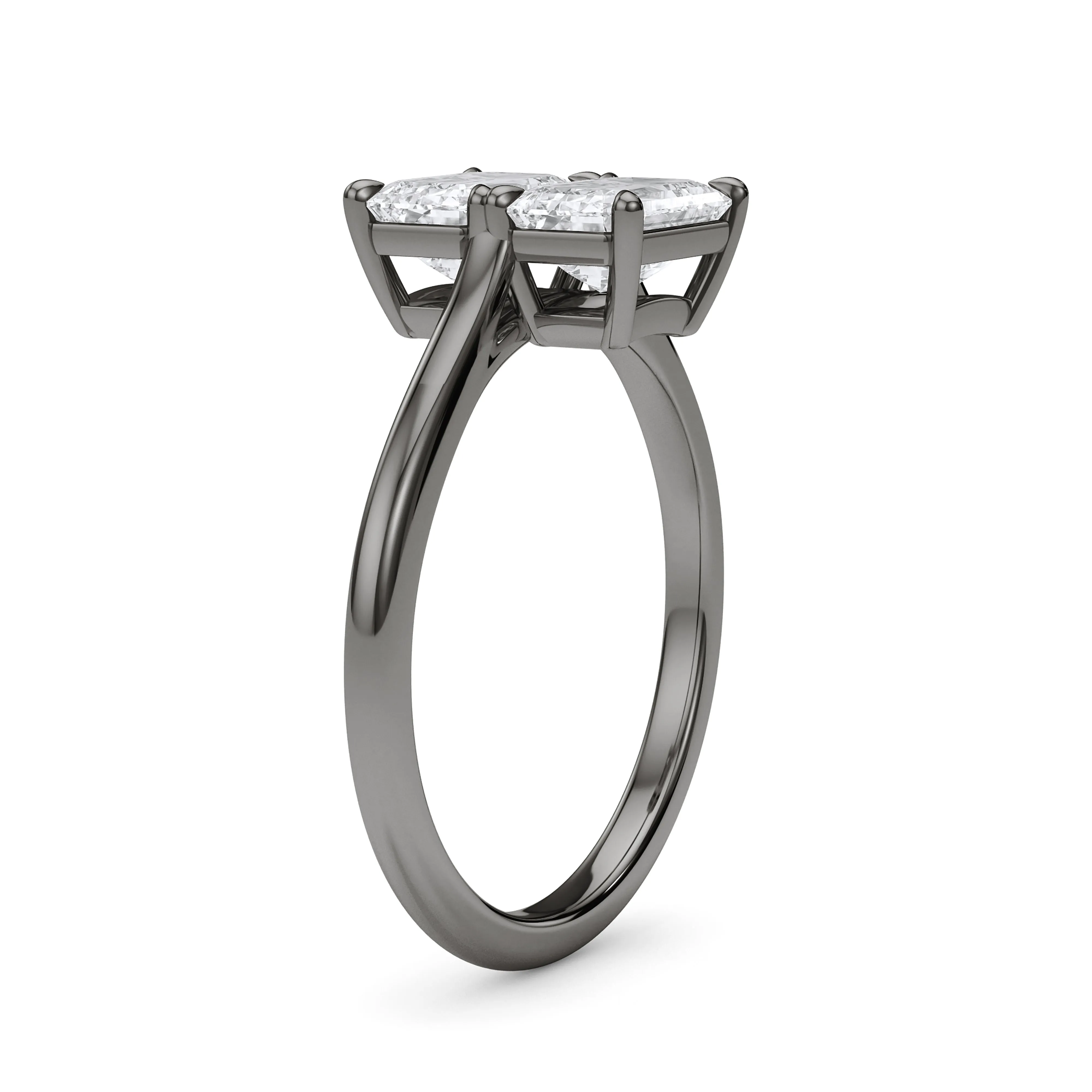 Twin Emerald East-West Diamond Ring
