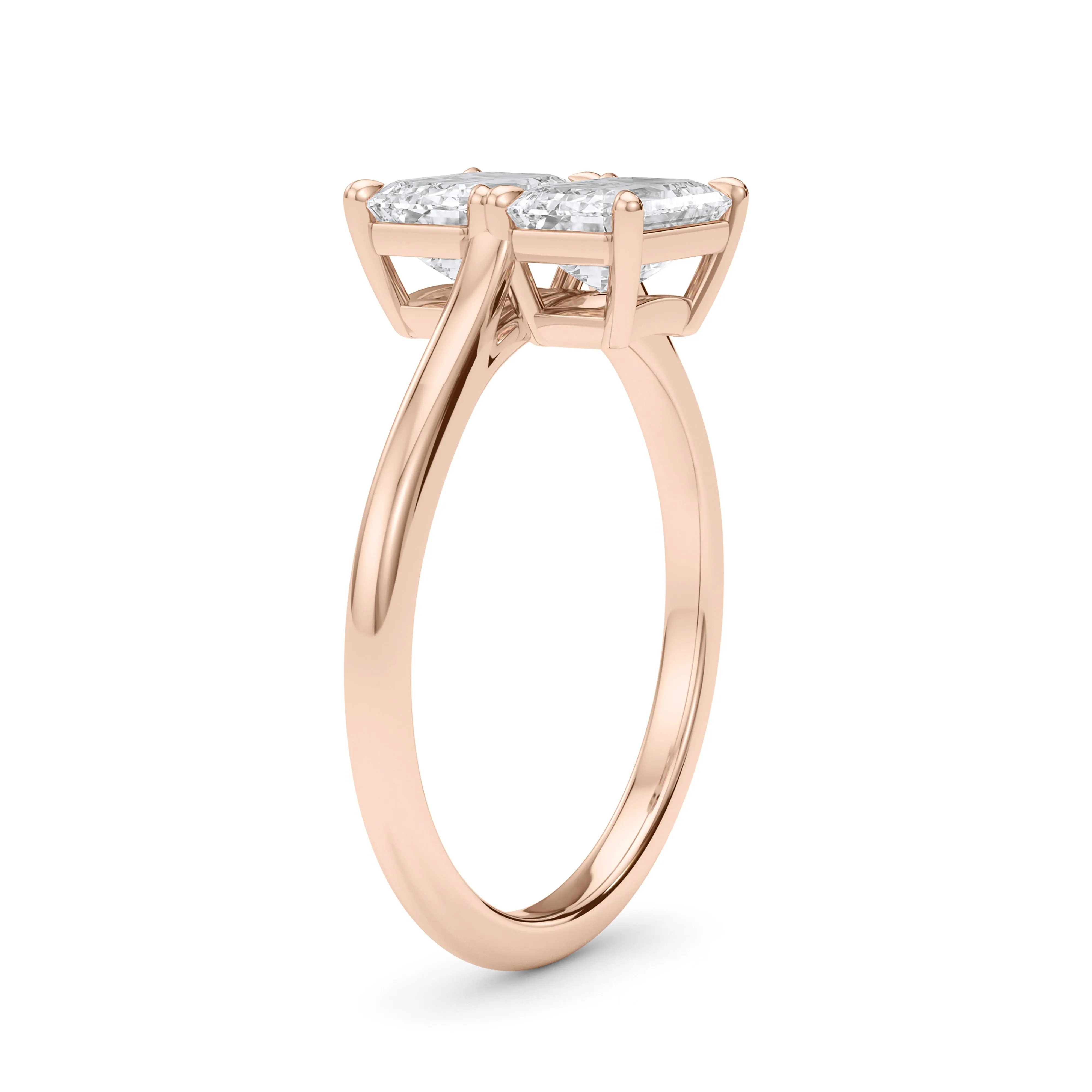 Twin Emerald East-West Diamond Ring