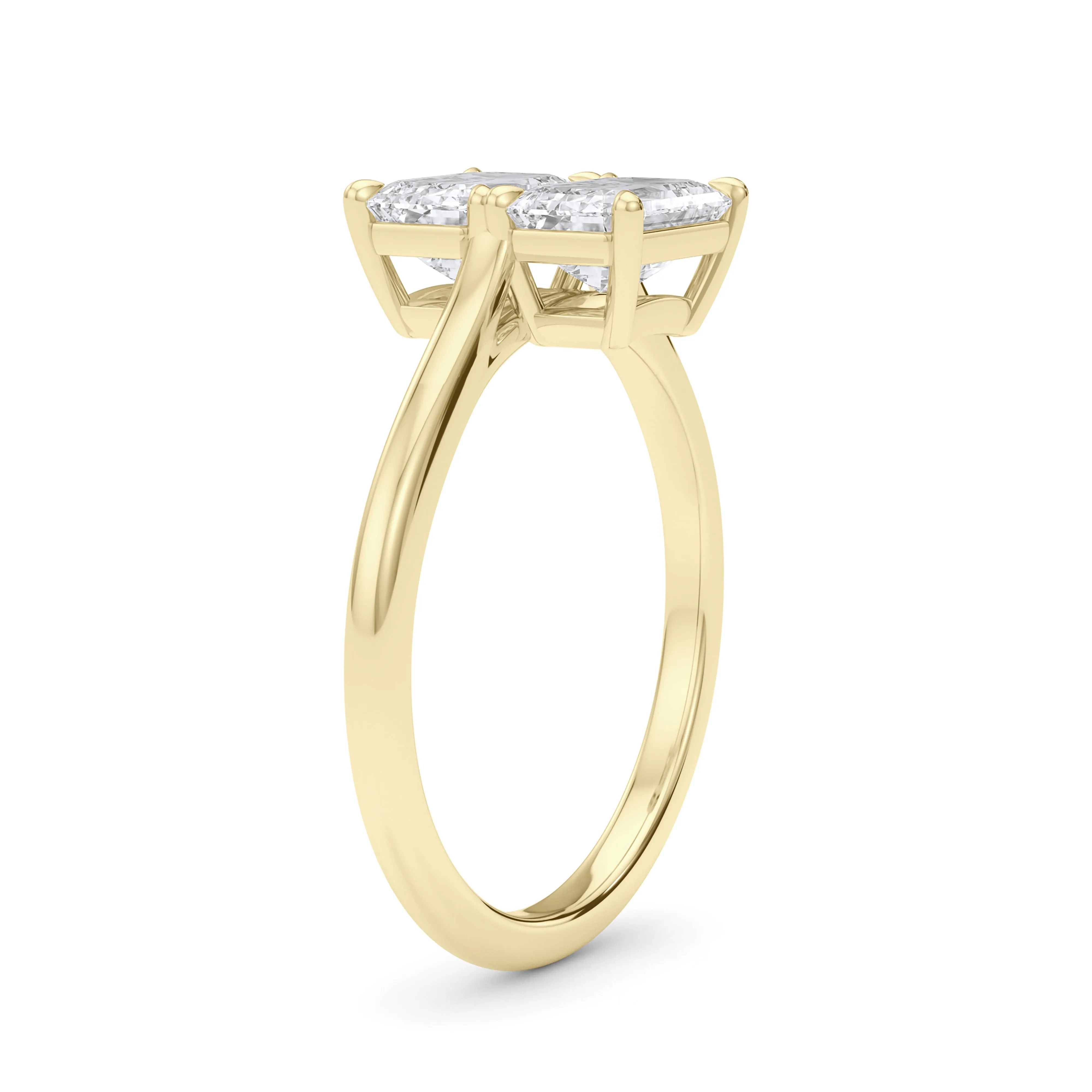 Twin Emerald East-West Diamond Ring
