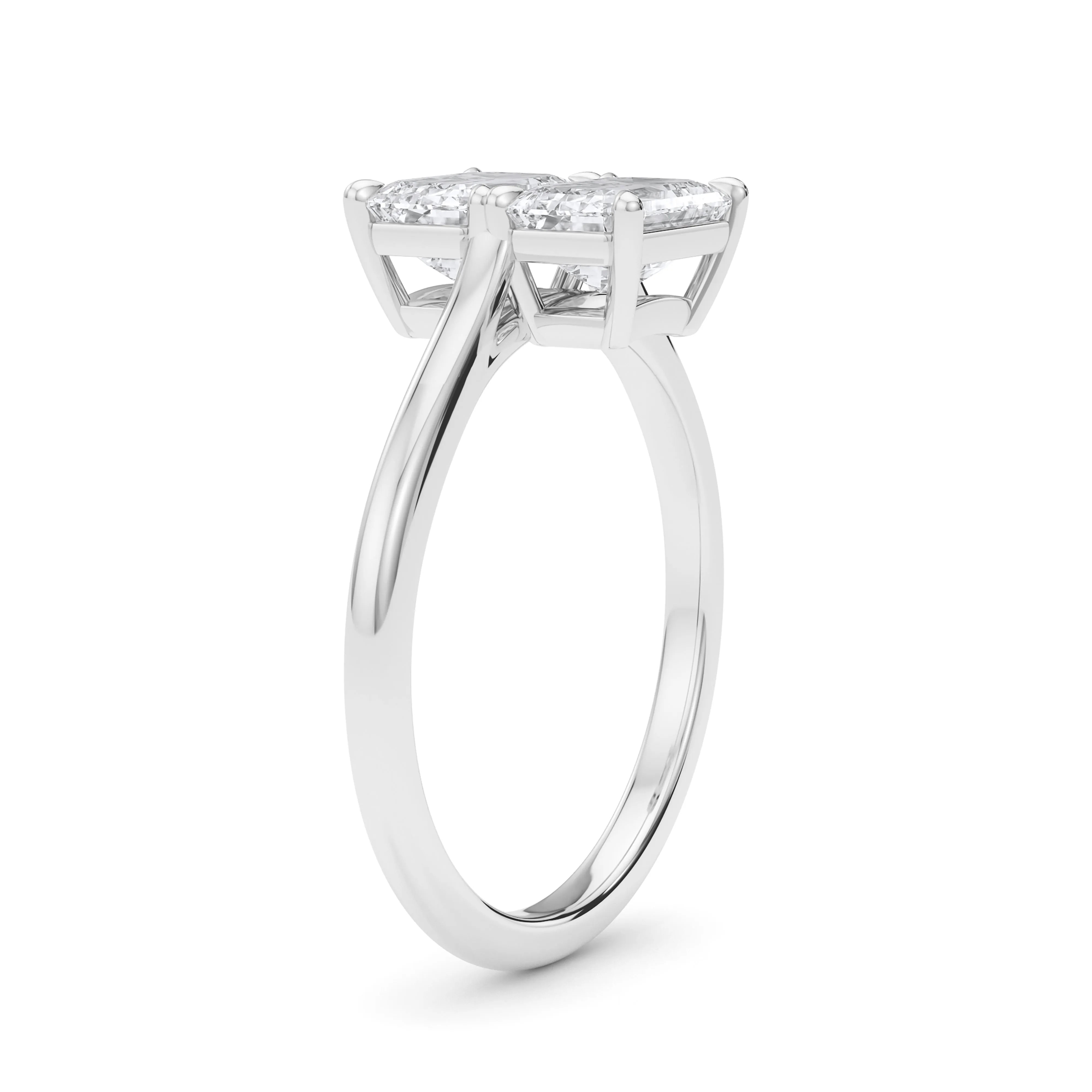 Twin Emerald East-West Diamond Ring