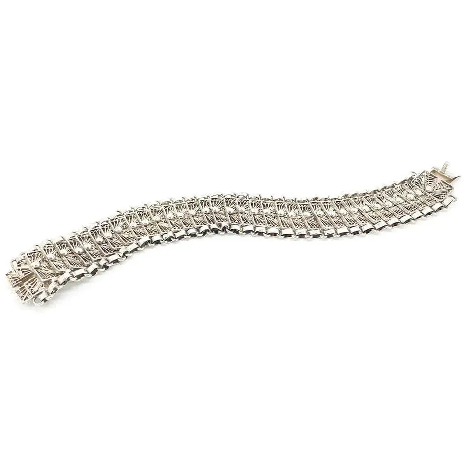 Vintage 1950s/60s Silver Filigree Bracelet