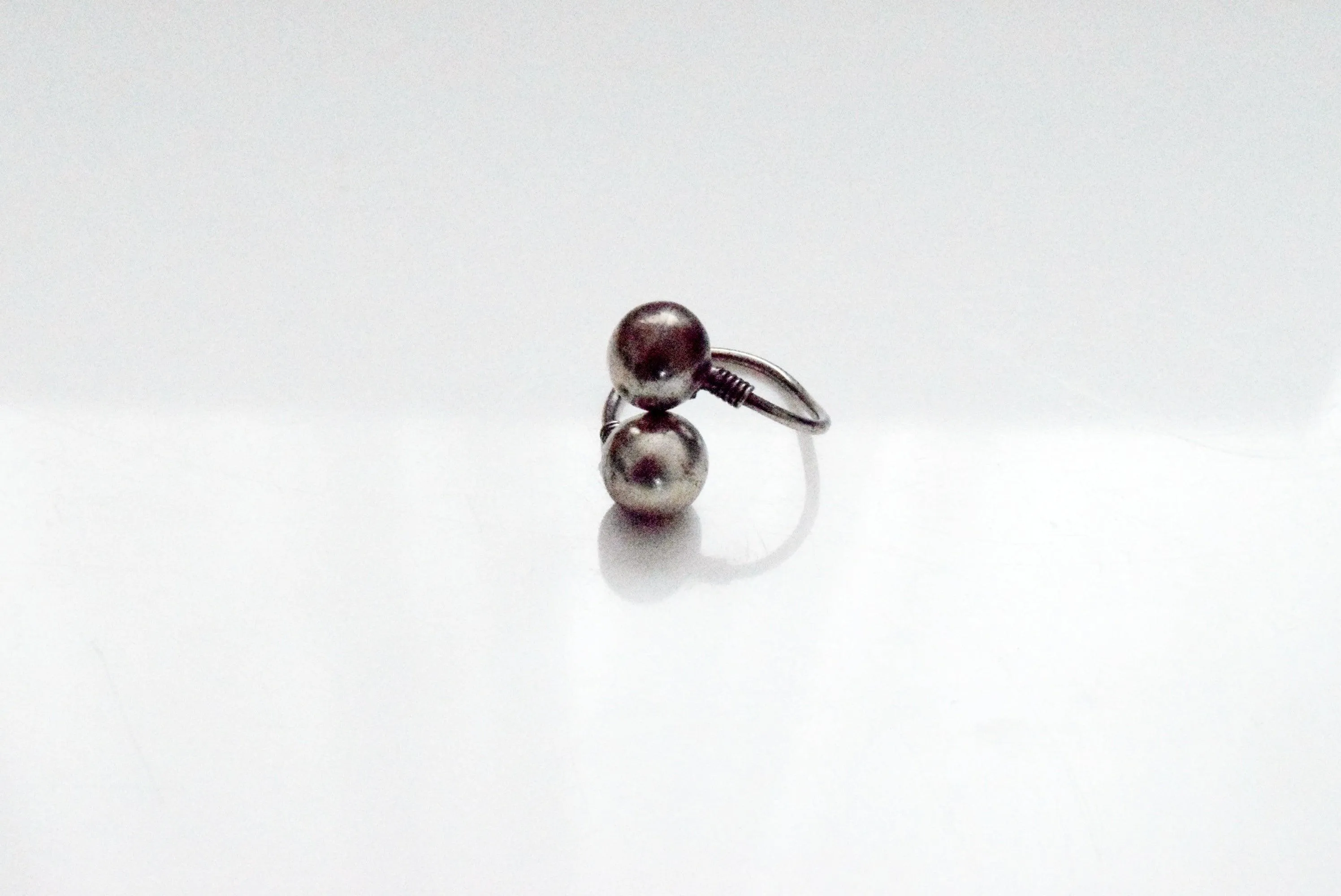 Vintage Sterling Mexican Bypass Ball Ring