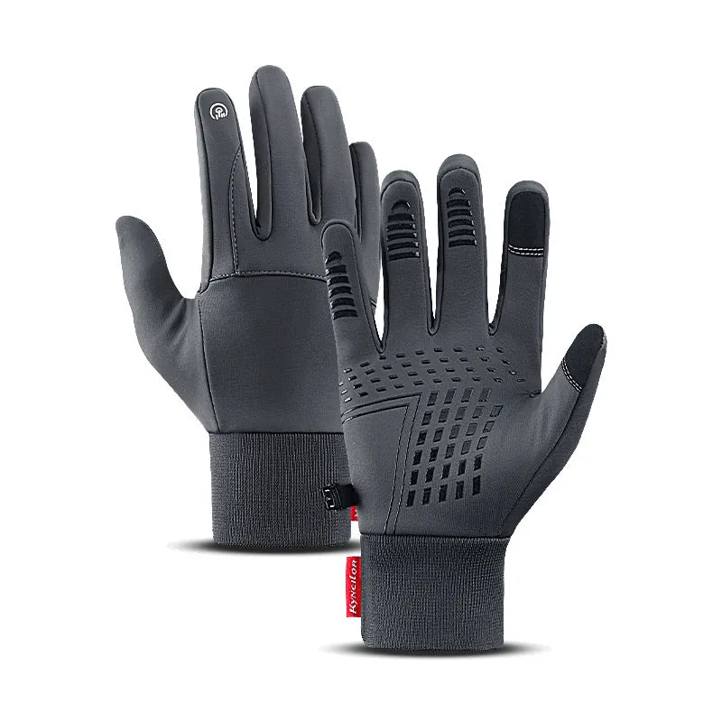 Warming water-resistant gloves with touch screen
