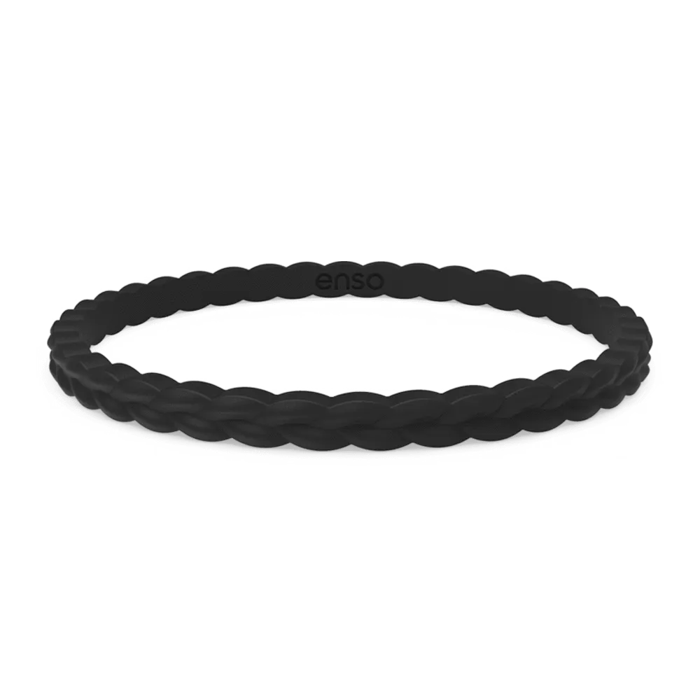 Weave Stackable Silicone Bracelet - Obsidian