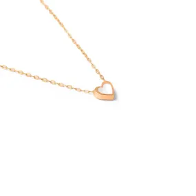 White Heart Enamel Necklace