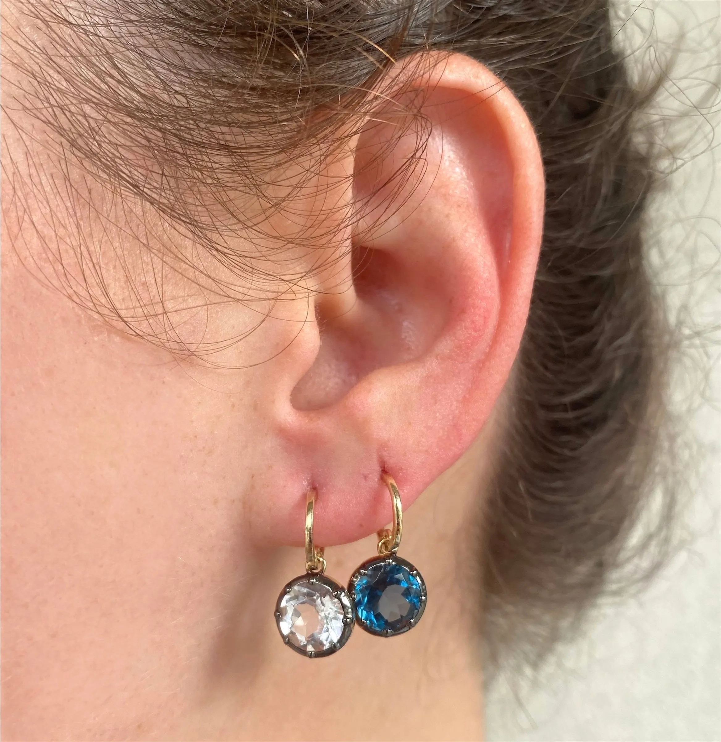 White Topaz Dangle Earrings